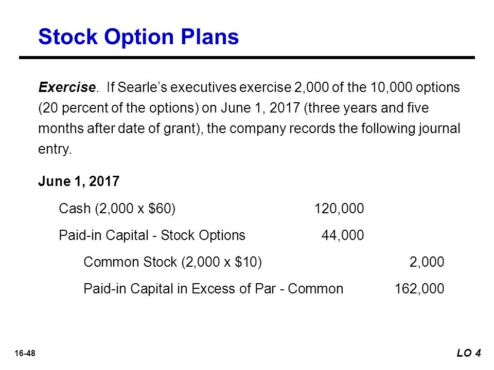exercising stock options accounting